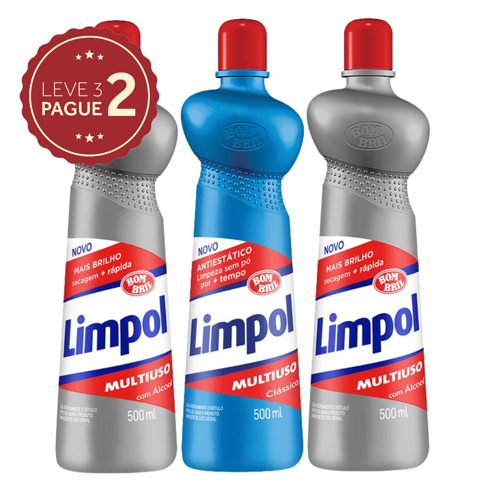 Limpador Multiuso Limpol Tipos 500ml Leve 3 Pague 2 KIT PRONTO