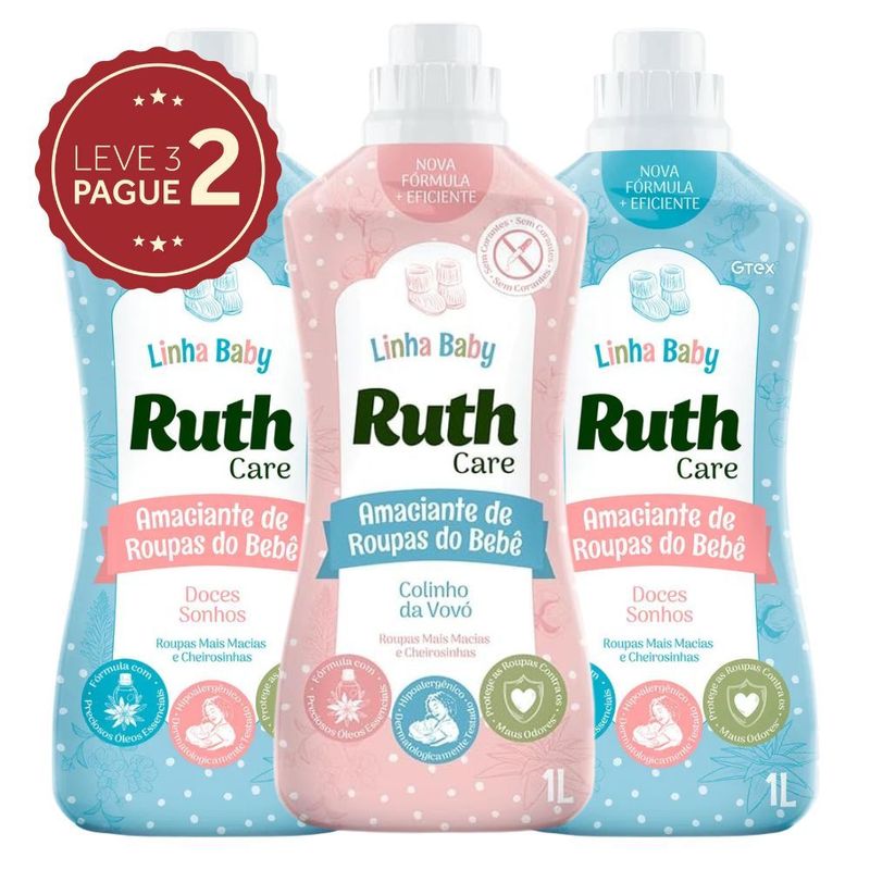 Amaciante-Ruth-Care-Linha-Baby-Tipos-1L-Leve-3-Pague-2-KIT-PRONTO