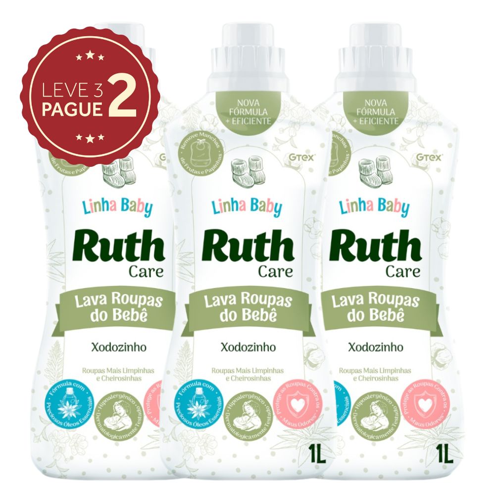 Lava Roupa Ruth Care 1L Leve 3 Pague 2 KIT PRONTO
