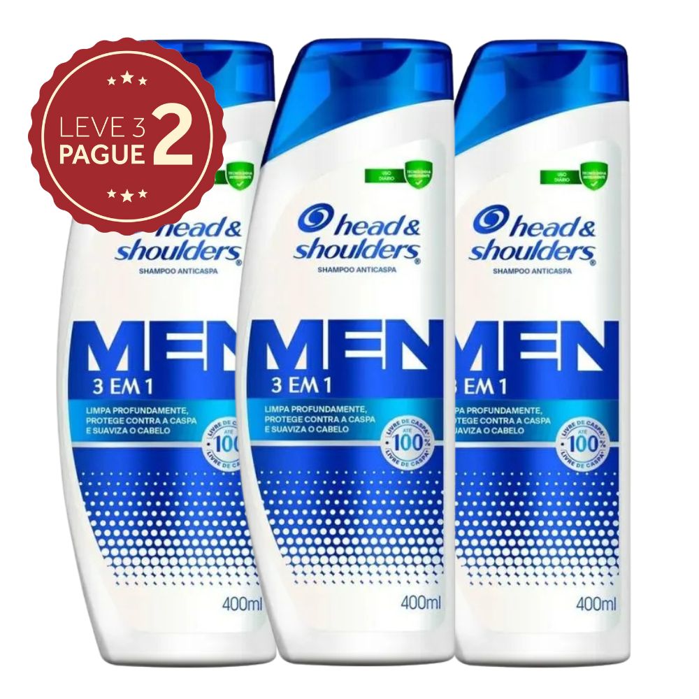 Shampoo Anticaspa Head & Shoulders Anticoceira Frasco 400ml Leve 3 Pague 2 KIT PRONTO