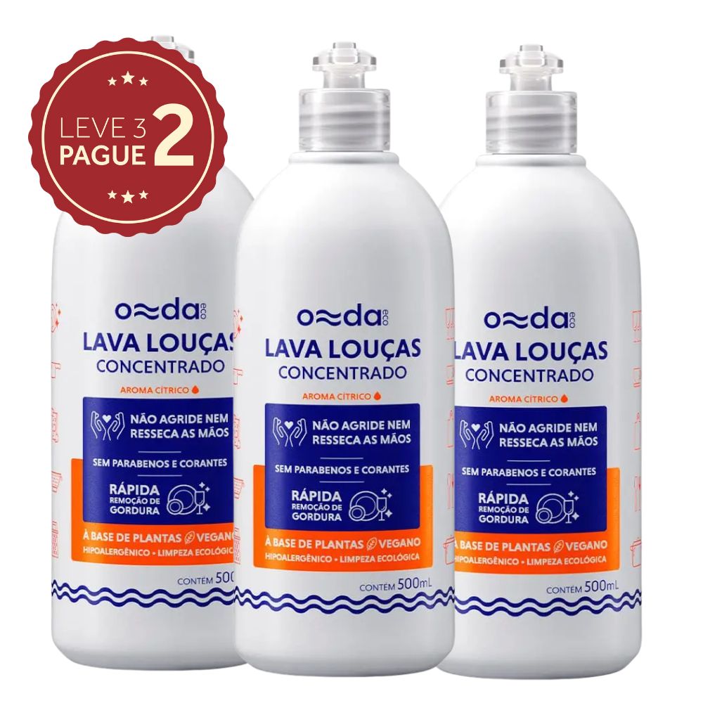 Lava-Louças Concentrado Onda Eco Frasco 500ml Leve 3 Pague 2 KIT PRONTO