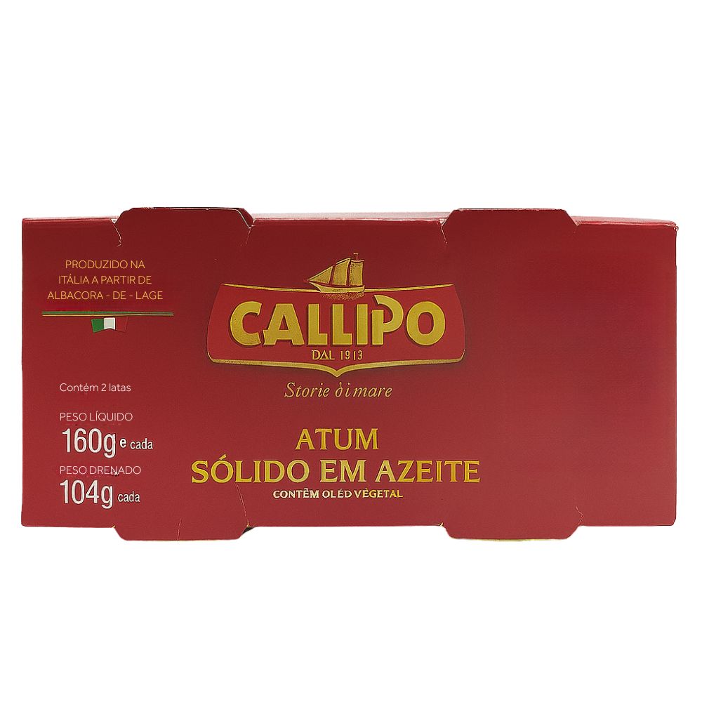 Atum Italiano Sólido em Azeite Callipo 2 Unidades 160g