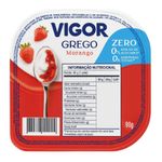 Iogurte Desnatado Grego Calda Morango Vigor Pote 90g