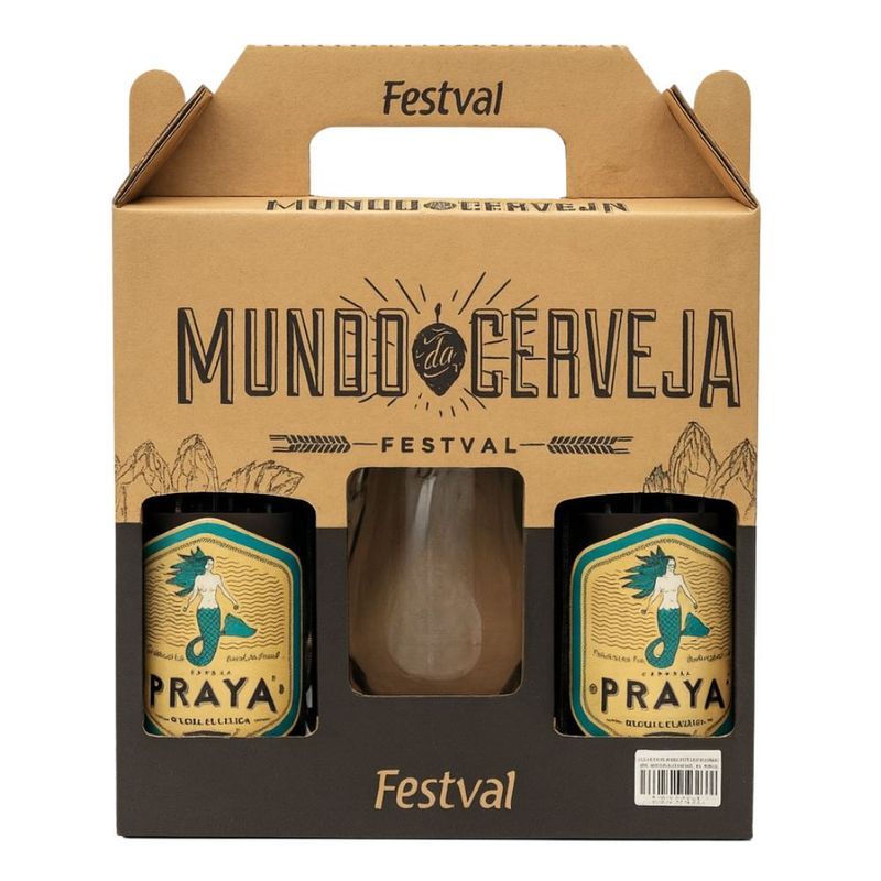 Kit Cerveja Witbier Sem Glúten com 1 Taça Praya + 2 Garrafas 600ml