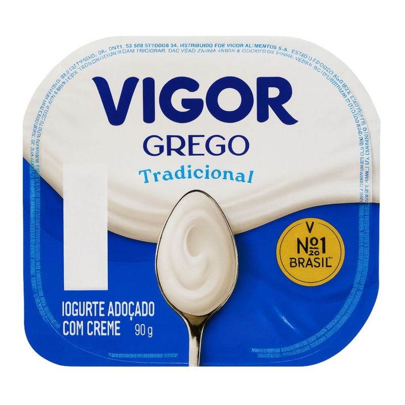 Iogurte Grego Tradicional Vigor Pote 90g
