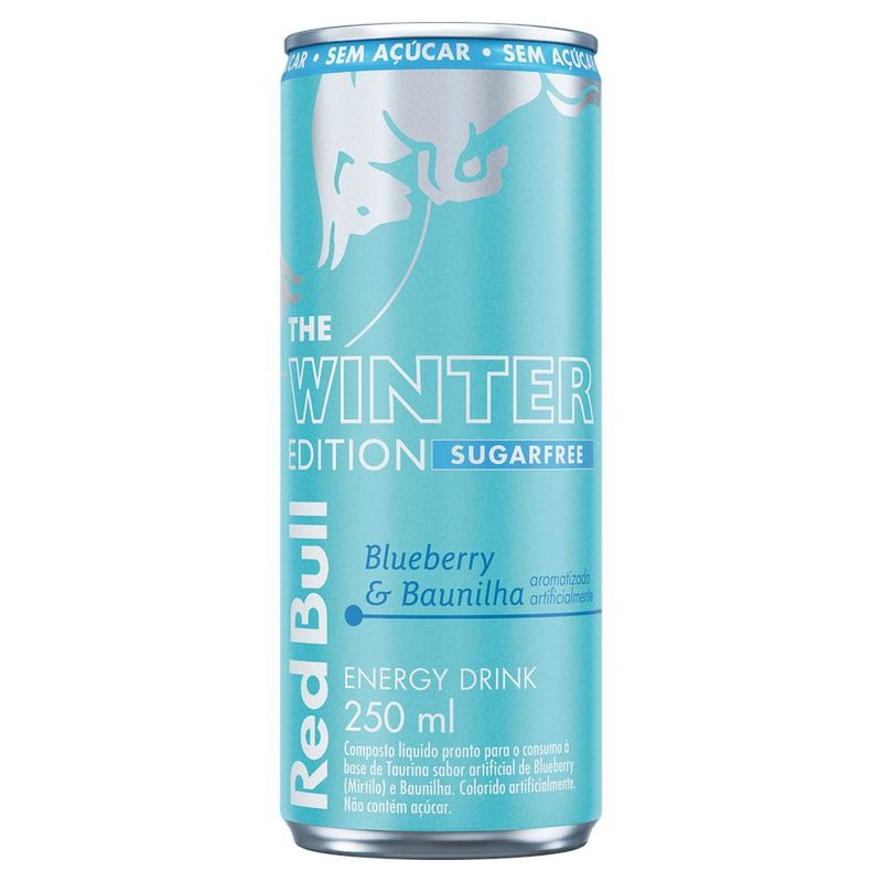 Energético Blueberry & Baunilha Zero Açúcar Red Bull Lata 250ml The Winter Edition
