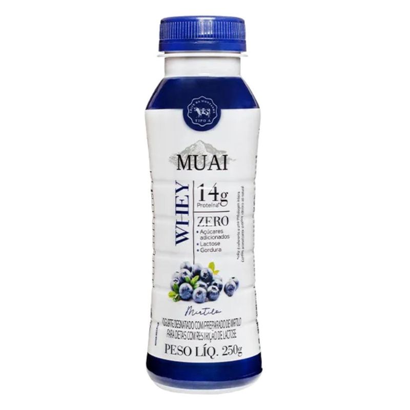 Iogurte Whey 14g de Proteína Muai Mirtilo 250g