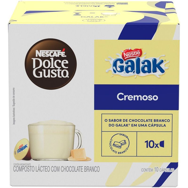 Achocolatado em Cápsula Galak Nescafé Dolce Gusto 10 Cápsulas 180g