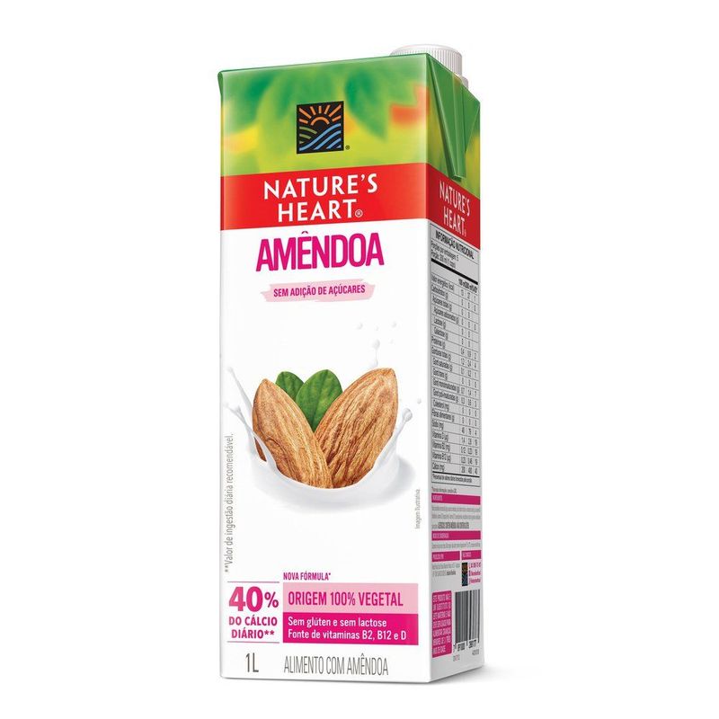 Bebida Vegetal Amêndoa Sem Açúcar Nature's Heart 1L