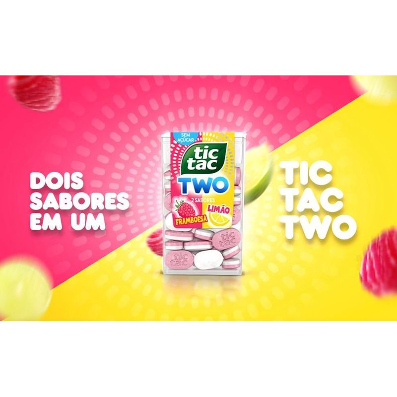 Tic Tac Pastilhas Sabor Framboesa e Limão Sem Açúcar 38,5g