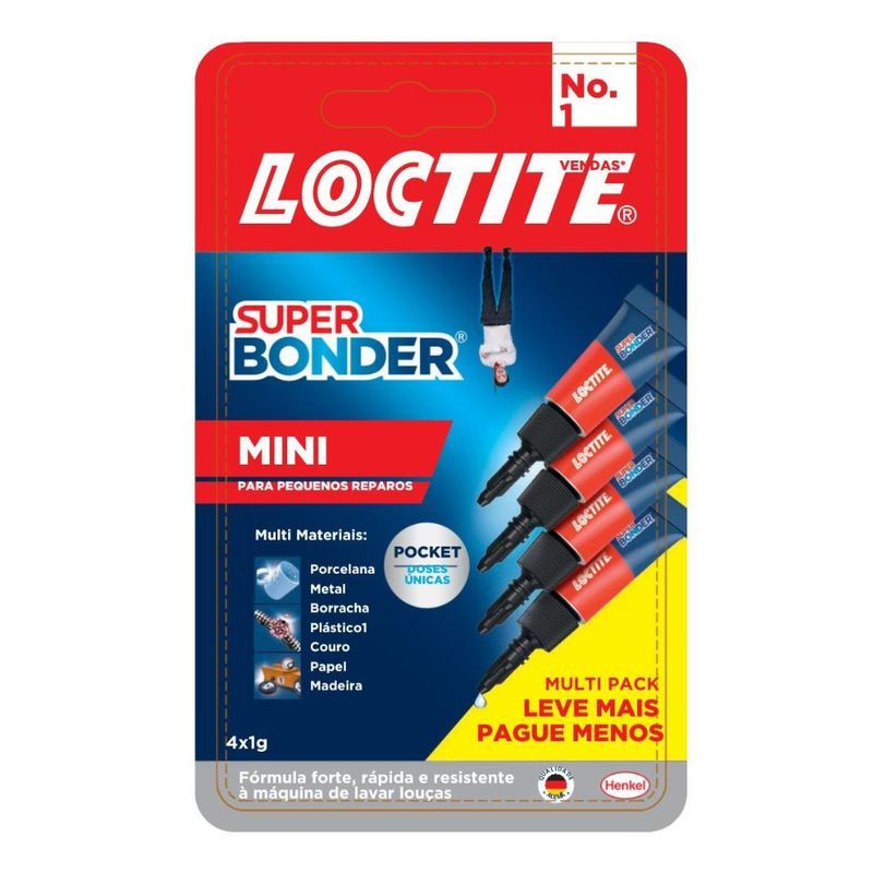 Super Bonder Mini Multipack Loctite 1g 4 Unidades
