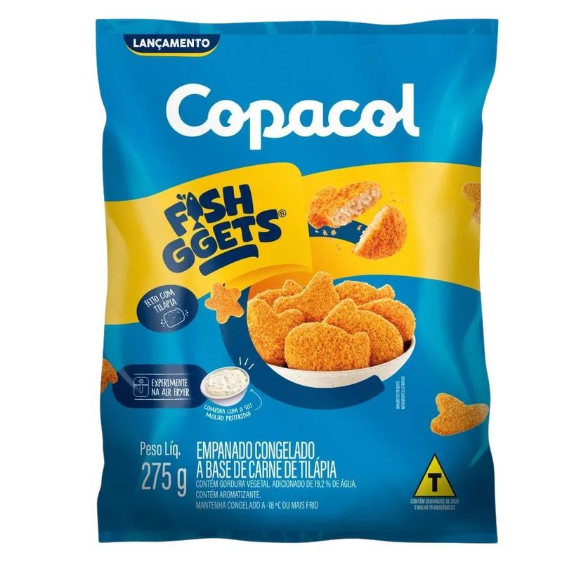 Empanado de Tilápia Fishggets Congelado Copacol 275g