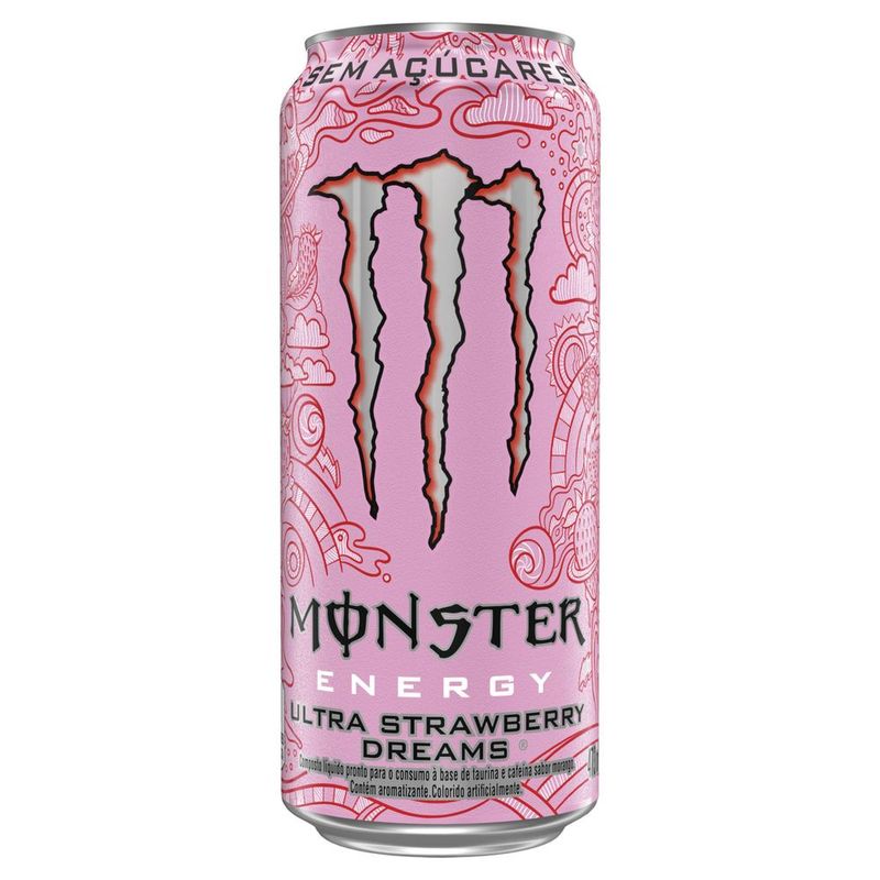Energético Ultra Strawberry Dreams Zero Açúcar Monster Lata 473ml