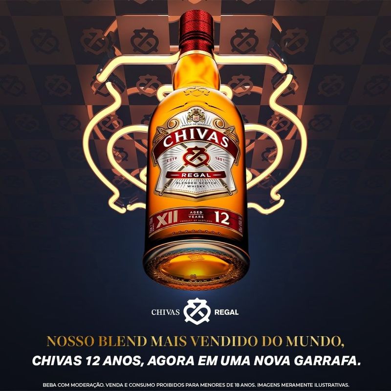 Whisky Escocês Blended 12 Anos Chivas Regal 750ml