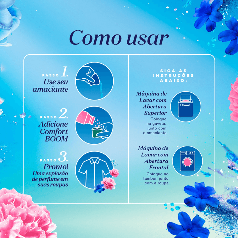 Amaciante Perfume em Cristais Explosão de Frescor Comfort Boom 275g