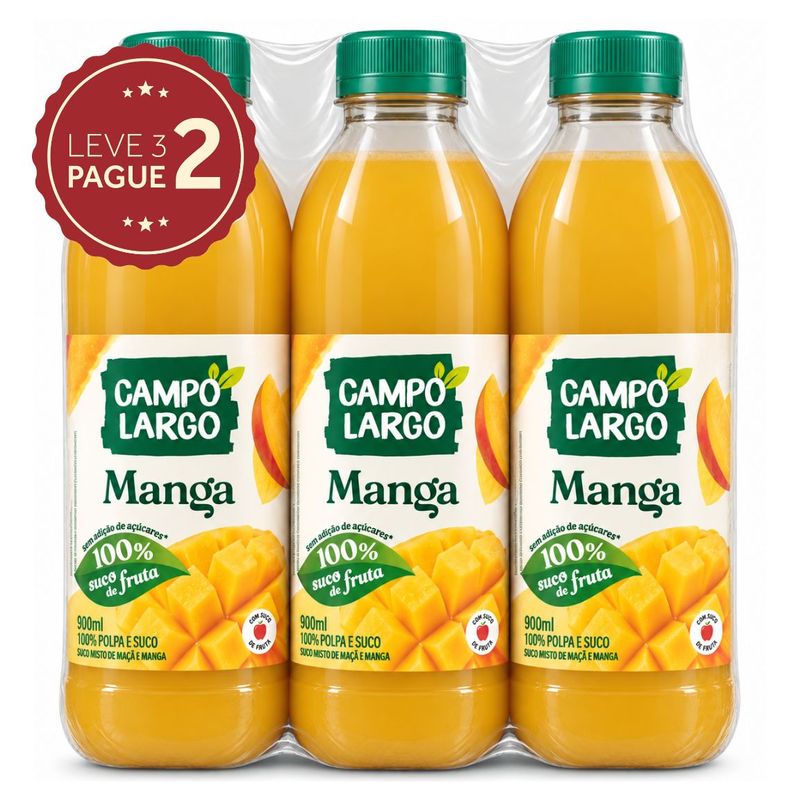 Suco Campo Largo Manga e Maçã 900ml Leve 3 Pague 2 KIT PRONTO
